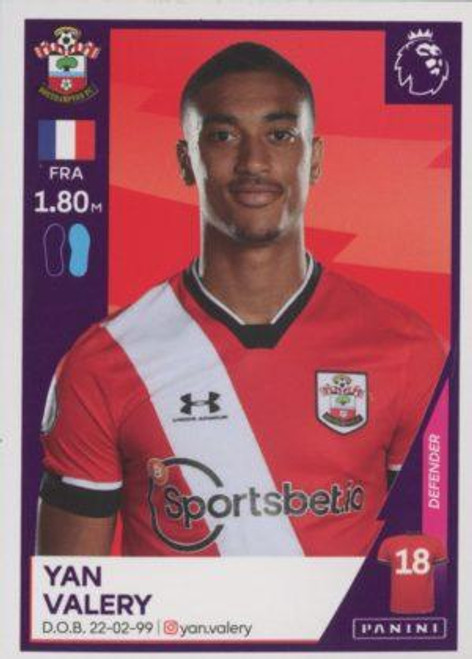 #505 Yan Valery (Southampton) Panini Premier League 2021 Sticker Collection