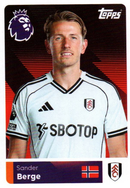 #260 Sander Berge (Fulham) Topps Premier League Stickers 2026