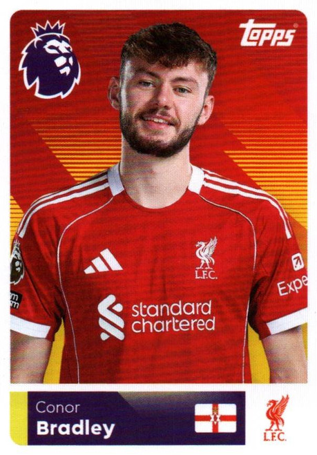 #323 Conor Bradley (Liverpool) Topps Premier League Stickers 2026