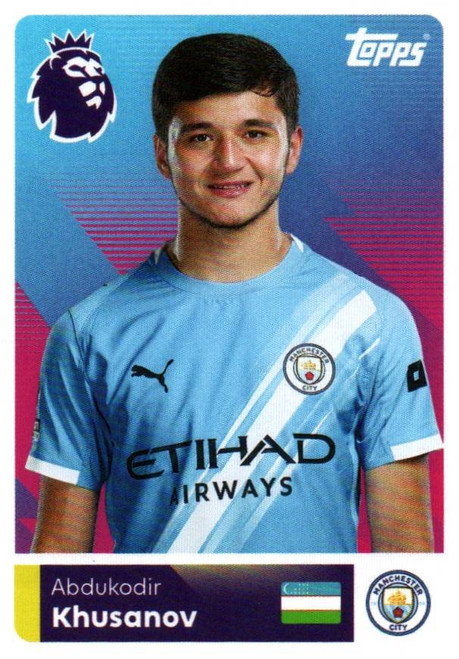 #349 Abdukodir Khusanov (Manchester City) Topps Premier League Stickers 2026