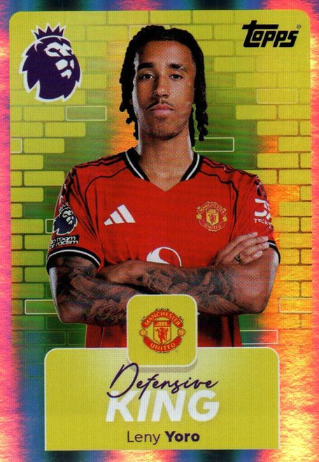 #394 Leny Yoro (Manchester United) Topps Premier League Stickers 2026 DEFENSIVE KING