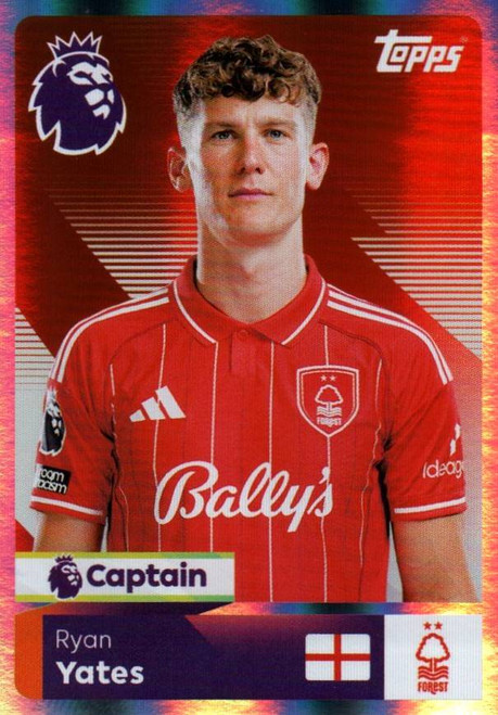 #424 Ryan Yates (Nottingham Forest) Topps Premier League Stickers 2026 CAPTAIN