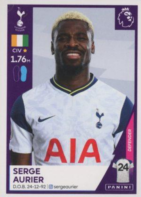 #533 Serge Aurier (Tottenham Hotspur) Panini Premier League 2021 Sticker Collection