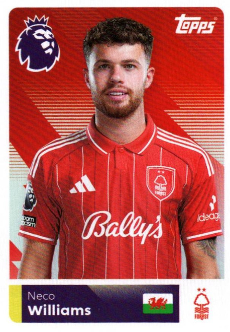 #430 Neco Williams (Nottingham Forest) Topps Premier League Stickers 2026