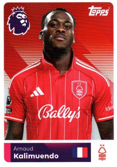 #441 Arnaud Kalimuendo (Nottingham Forest) Topps Premier League Stickers 2026