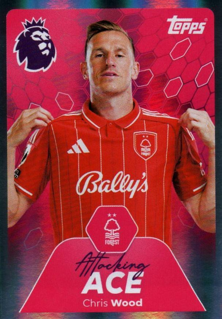 #448 Chris Wood (Nottingham Forest) Topps Premier League Stickers 2026 ATTACKING ACE
