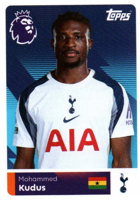 #487 Mohammed Kudus (Tottenham Hotspur) Topps Premier League Stickers 2026
