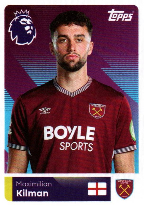 #506 Maximilian Kilman (West Ham United) Topps Premier League Stickers 2026
