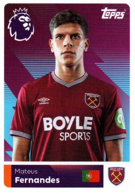 #513 Mateus Fernandes (West Ham United) Topps Premier League Stickers 2026
