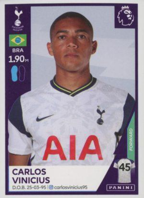 #550 Carlos Vinicius (Tottenham Hotspur) Panini Premier League 2021 Sticker Collection