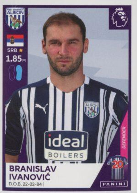 #563 Branislav Ivanovic (West Bromwich Albion) Panini Premier League 2021 Sticker Collection