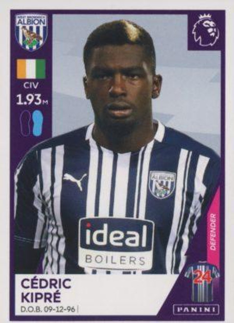 #564 Cedric Kipre (West Bromwich Albion) Panini Premier League 2021 Sticker Collection