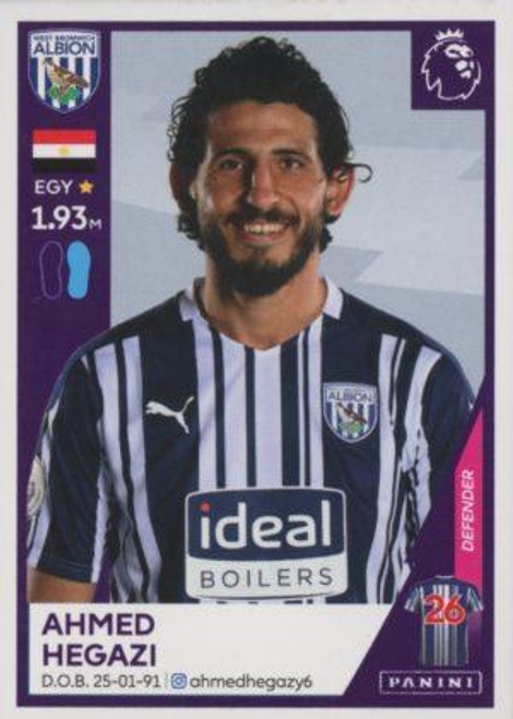 #565 Ahmed Hegazi (West Bromwich Albion) Panini Premier League 2021 Sticker Collection