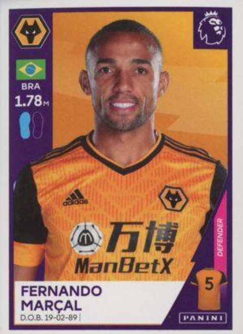 #619 Fernando Marcal (Wolverhampton Wanderers) Panini Premier League 2021 Sticker Collection