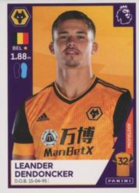 #631 Leander Dendoncker (Wolverhampton Wanderers) Panini Premier League 2021 Sticker Collection