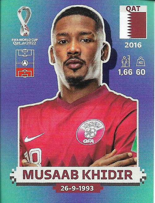 #QAT8 Musaab Khidir (Qatar) Panini Qatar 2022 World Cup Sticker Collection #QAT8 Musaab Khidir (Qatar) Panini Qatar 2022 World Cup Sticker Collection
