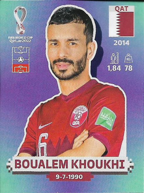 #QAT9 Boualem Khoukhi (Qatar) Panini Qatar 2022 World Cup Sticker Collection #QAT9 Boualem Khoukhi (Qatar) Panini Qatar 2022 World Cup Sticker Collection