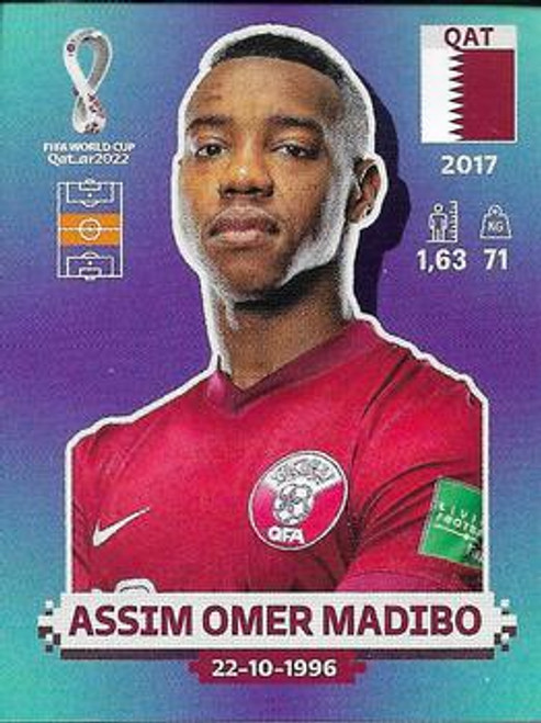 #QAT14 Assim Omer Madibo (Qatar) Panini Qatar 2022 World Cup Sticker Collection