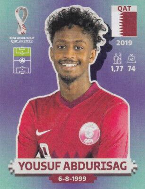 #QAT15 Yousuf Abdurisag (Qatar) Panini Qatar 2022 World Cup Sticker Collection #QAT15 Yousuf Abdurisag (Qatar) Panini Qatar 2022 World Cup Sticker Collection