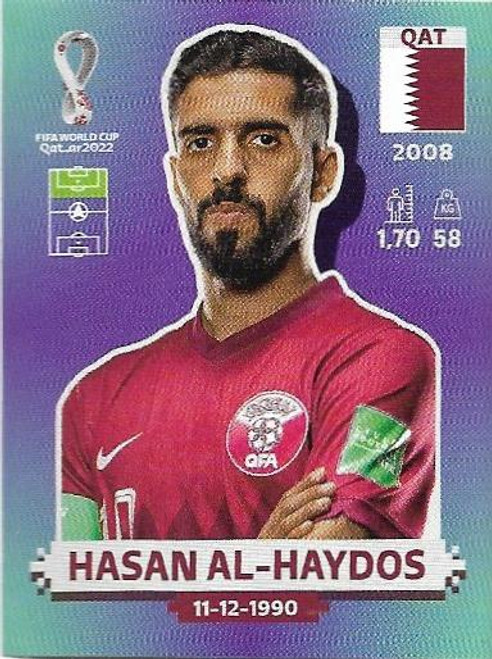 #QAT18 Hasan Al-Haydos (Qatar) Panini Qatar 2022 World Cup Sticker Collection #QAT18 Hasan Al-Haydos (Qatar) Panini Qatar 2022 World Cup Sticker Collection