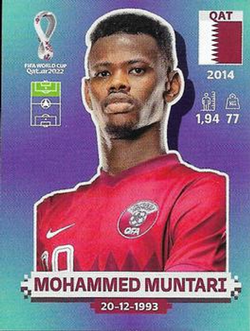 #QAT20 Mohammed Muntari (Qatar) Panini Qatar 2022 World Cup Sticker Collection #QAT20 Mohammed Muntari (Qatar) Panini Qatar 2022 World Cup Sticker Collection
