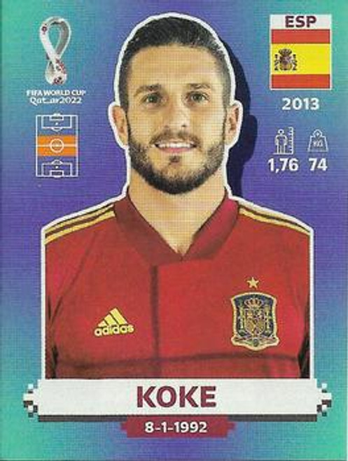 #ESP11 Koke (Spain) Panini Qatar 2022 World Cup Sticker Collection #ESP11 Koke (Spain) Panini Qatar 2022 World Cup Sticker Collection