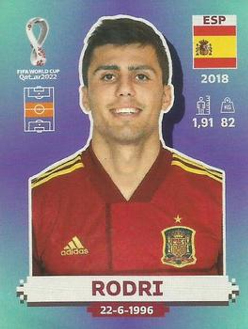 #ESP14 Rodri (Spain) Panini Qatar 2022 World Cup Sticker Collection #ESP14 Rodri (Spain) Panini Qatar 2022 World Cup Sticker Collection