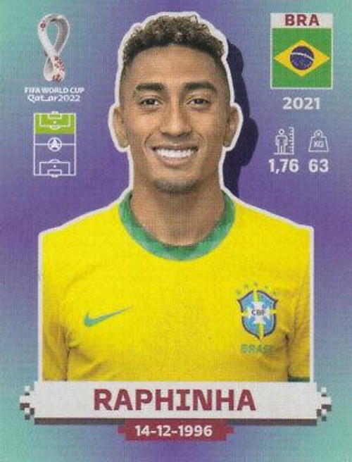 #BRA18 Raphinha (Brazil) Panini Qatar 2022 World Cup Sticker Collection #BRA18 Raphinha (Brazil) Panini Qatar 2022 World Cup Sticker Collection