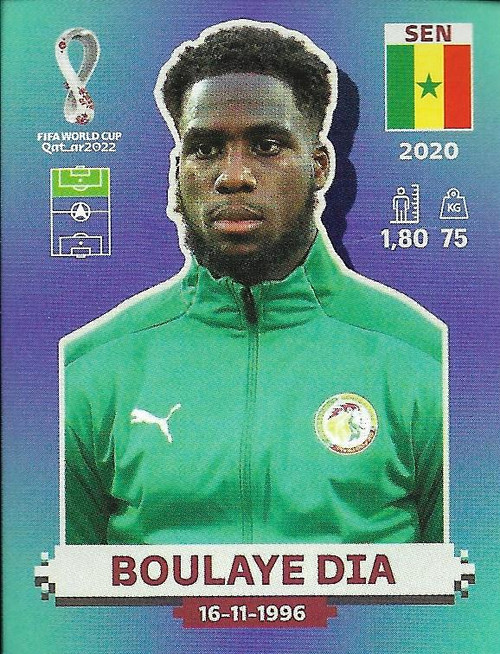 #SEN16 Boulaye Dia (Senegal) Panini Qatar 2022 World Cup Sticker Collection #SEN16 Boulaye Dia (Senegal) Panini Qatar 2022 World Cup Sticker Collection