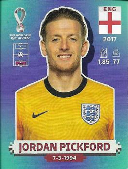 #ENG3 Jordan Pickford (England) Panini Qatar 2022 World Cup Sticker Collection #ENG3 Jordan Pickford (England) Panini Qatar 2022 World Cup Sticker Collection