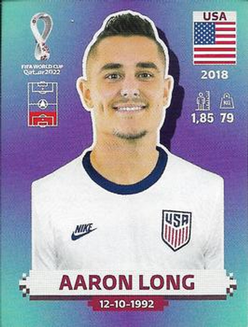 #USA6 Aaron Long (USA) Panini Qatar 2022 World Cup Sticker Collection #USA6 Aaron Long (USA) Panini Qatar 2022 World Cup Sticker Collection