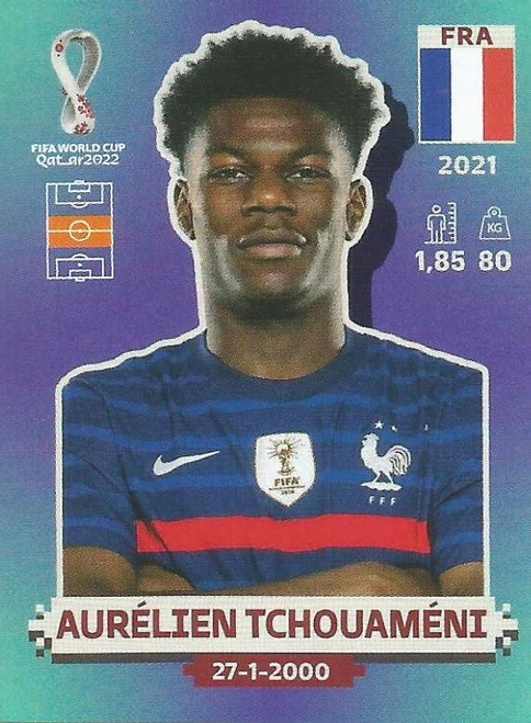 #FRA14 Aurélien Tchouaméni (France) Panini Qatar 2022 World Cup Sticker Collection