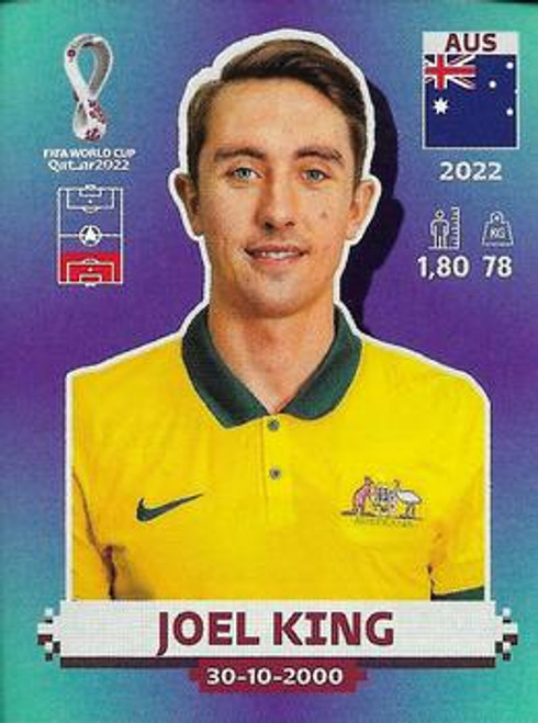#AUS8 Joel King (Australia) Panini Qatar 2022 World Cup Sticker Collection