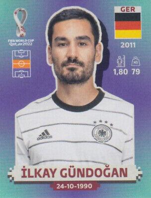 #GER12 Ilkay Gündogan (Germany) Panini Qatar 2022 World Cup Sticker Collection #GER12 Ilkay Gündogan (Germany) Panini Qatar 2022 World Cup Sticker Collection