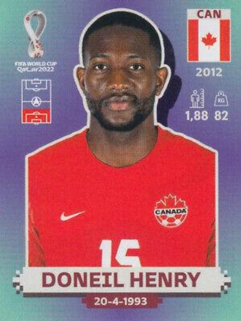 #CAN6 Doneil Henry (Canada) Panini Qatar 2022 World Cup Sticker Collection #CAN6 Doneil Henry (Canada) Panini Qatar 2022 World Cup Sticker Collection