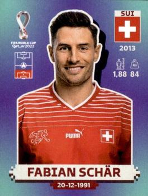 #SUI9 Fabian Schär (Switzerland) Panini Qatar 2022 World Cup Sticker Collection #SUI9 Fabian Schär (Switzerland) Panini Qatar 2022 World Cup Sticker Collection