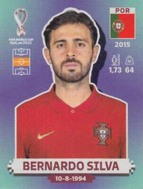 #POR11 Bernardo Silva (Portugal) Panini Qatar 2022 World Cup Sticker Collection #POR11 Bernardo Silva (Portugal) Panini Qatar 2022 World Cup Sticker Collection