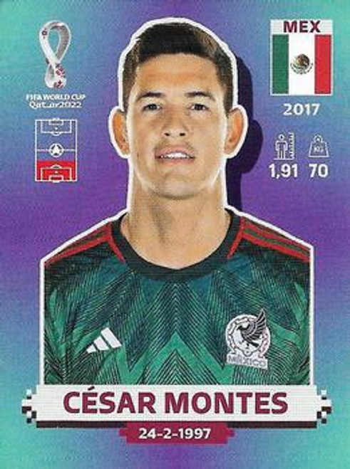 #MEX7 César Montes (Mexico) Panini Qatar 2022 World Cup Sticker Collection #MEX7 César Montes (Mexico) Panini Qatar 2022 World Cup Sticker Collection