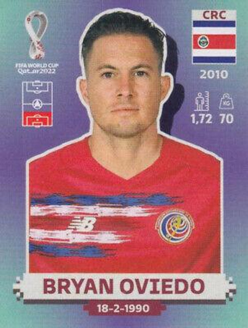 #CRC9 Bryan Oviedo (Costa Rica) Panini Qatar 2022 World Cup Sticker Collection