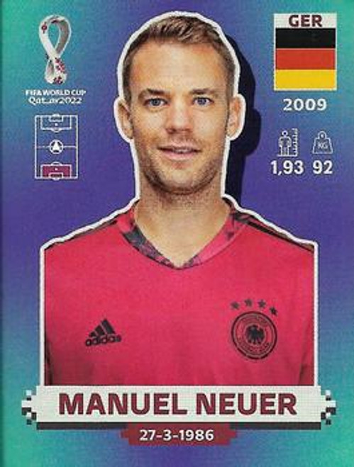 #GER3 Manuel Neuer (Germany) Panini Qatar 2022 World Cup Sticker Collection #GER3 Manuel Neuer (Germany) Panini Qatar 2022 World Cup Sticker Collection