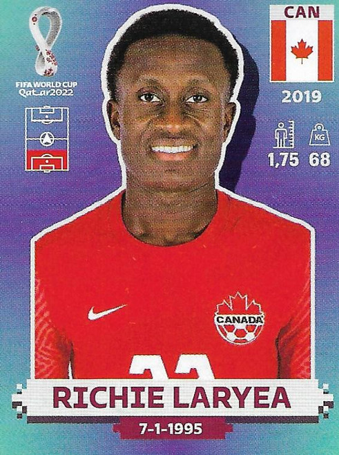 #CAN8 Richie Laryea (Canada) Panini Qatar 2022 World Cup Sticker Collection #CAN8 Richie Laryea (Canada) Panini Qatar 2022 World Cup Sticker Collection