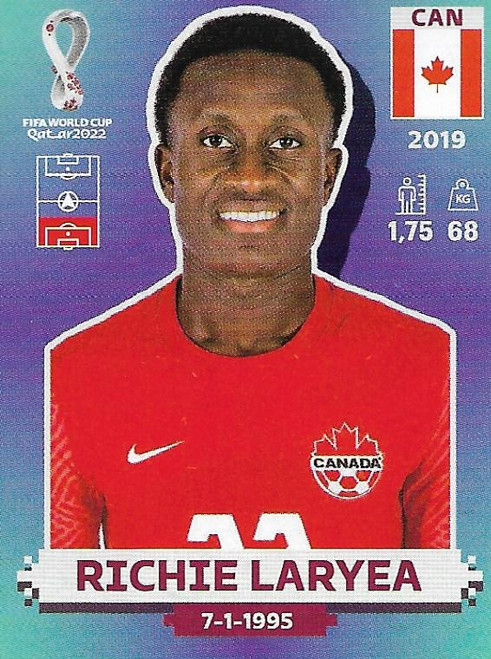 #CAN8 Richie Laryea (Canada) Panini Qatar 2022 World Cup Sticker Collection