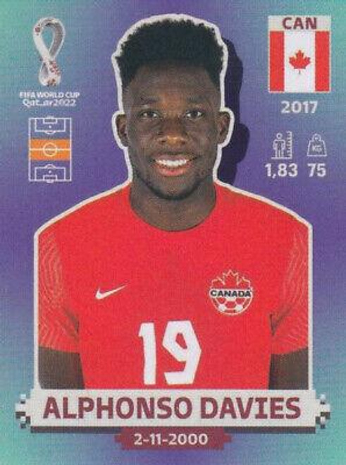 #CAN12 Alphonso Davies (Canada) Panini Qatar 2022 World Cup Sticker Collection #CAN12 Alphonso Davies (Canada) Panini Qatar 2022 World Cup Sticker Collection