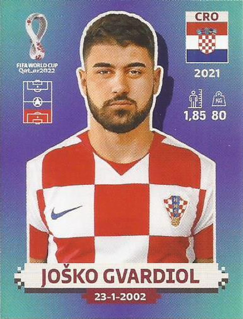#CRO6 Josko Gvardiol (Croatia) Panini Qatar 2022 World Cup Sticker Collection