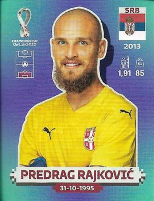 #SRB3 Predrag Rajkovic (Serbia) Panini Qatar 2022 World Cup Sticker Collection