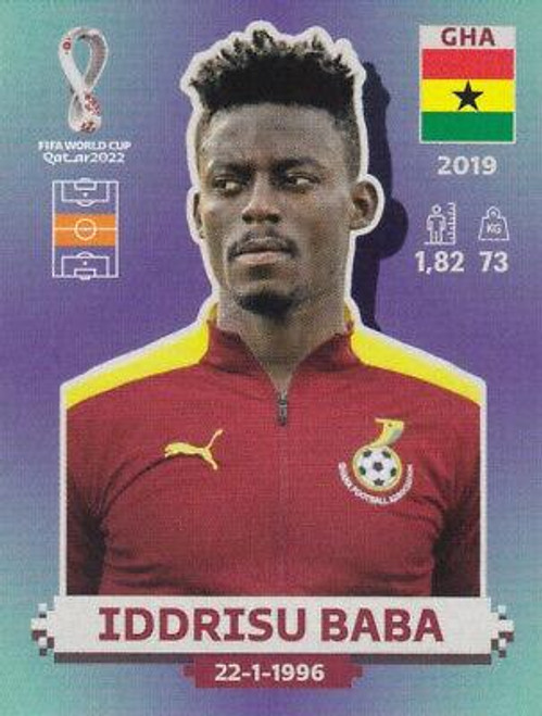 #GHA11 Iddrisu Baba (Ghana) Panini Qatar 2022 World Cup Sticker Collection