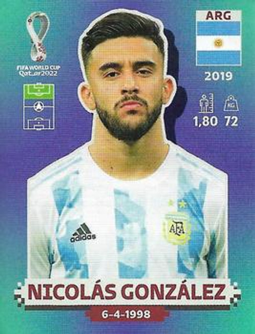 #ARG18 Nicolas Gonzalez (Argentina) Panini Qatar 2022 World Cup Sticker Collection #ARG18 Nicolas Gonzalez (Argentina) Panini Qatar 2022 World Cup Sticker Collection