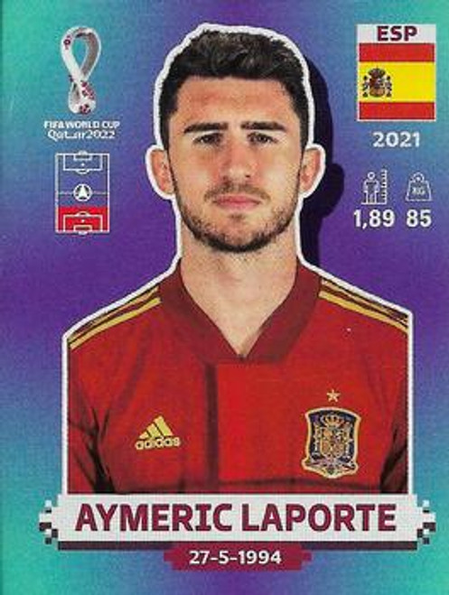 #ESP8 Aymeric Laporte (Spain) Panini Qatar 2022 World Cup Sticker Collection