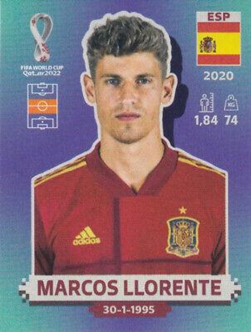 #ESP12 Marcos Llorente (Spain) Panini Qatar 2022 World Cup Sticker Collection #ESP12 Marcos Llorente (Spain) Panini Qatar 2022 World Cup Sticker Collection