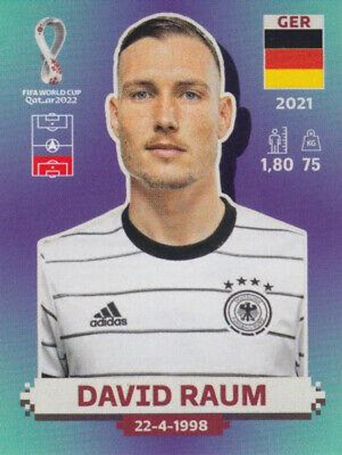 #GER8 David Raum (Germany) Panini Qatar 2022 World Cup Sticker Collection #GER8 David Raum (Germany) Panini Qatar 2022 World Cup Sticker Collection